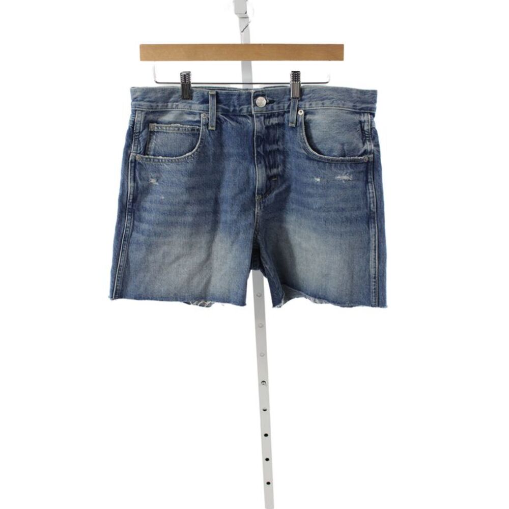 Amo Women Cut-Off Shorts Blue 100% Cotton Button Casual Size 29